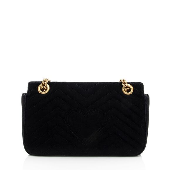 Gucci Matelasse Velvet GG Marmont Small Flap Shoulder Bag - Picture 3 of 15